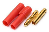 4 mm Gold Connector with red Housing 
