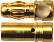 3.5mm gold connectors, male + female, 1 pair