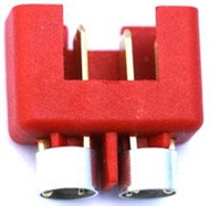 High current plug male red with ring