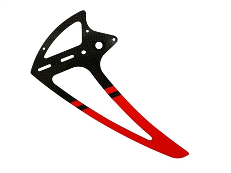 Carbon Fiber Vertical Fin Red - Goblin 500